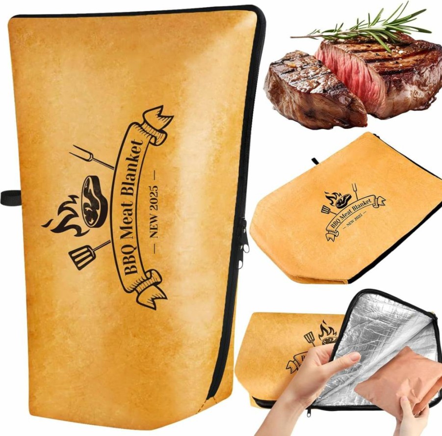 Skeufy Reusable BBQ Meat Resting Blanket – 21 Inch Insulated Smoker Bag for Briskets, Pork Shoulders & Turkeys, Dual Zipper Wide Mouth Design, Perfect Grill Accessories & Gifts