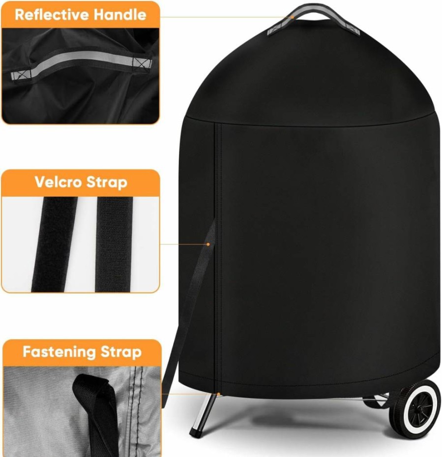 iCOVER Heavy Duty Waterproof 22-Inch BBQ Grill Cover for Weber Charcoal Kettle & Char-Broil Kettle Grills