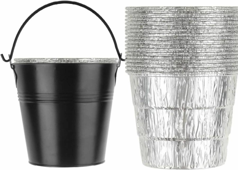 Findful 20-Pack Grease Liners + 1 Black Bucket for Traeger Pro 575/780, Ironwood 650/885 & 22/34 Series Grills – Drip Tray Replacement Accessories