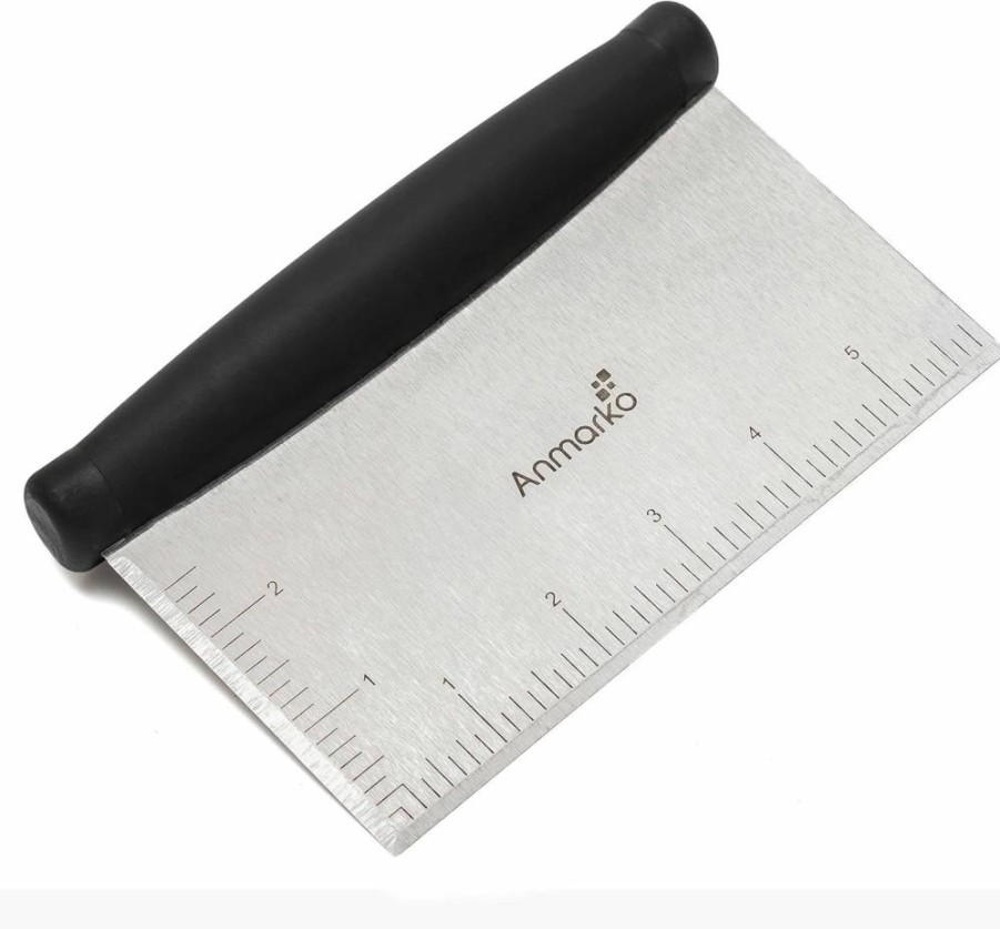 Anmarko Stainless Steel Dough Cutter - Heavy Duty Bread & Pizza Scraper, Griddle Chopper, Multipurpose Kitchen Tool for Baking, Cooking, and Commercial Use