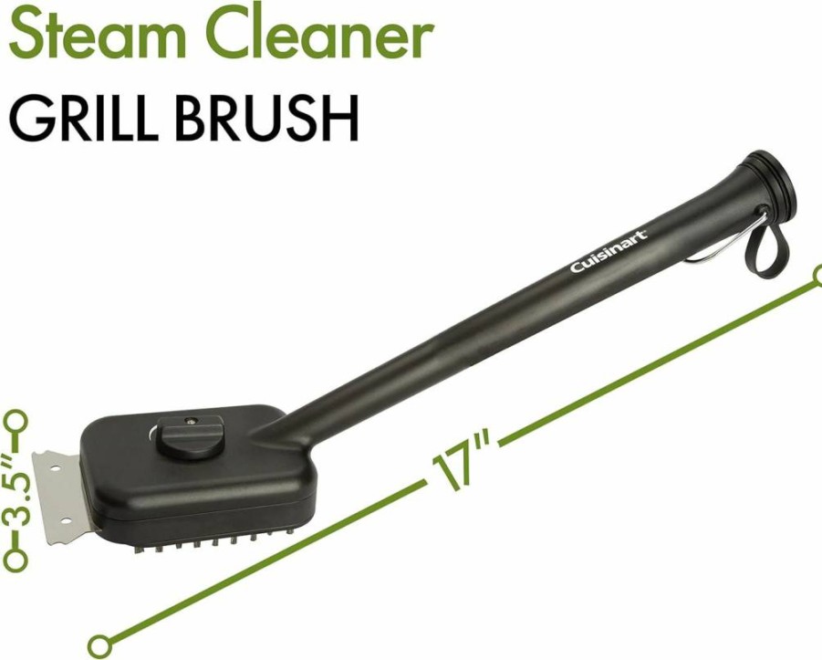 Cuisinart CSBS-777 Steam Clean Grill Brush – Heavy Duty Stainless Steel Bristles for BBQ Cleaning