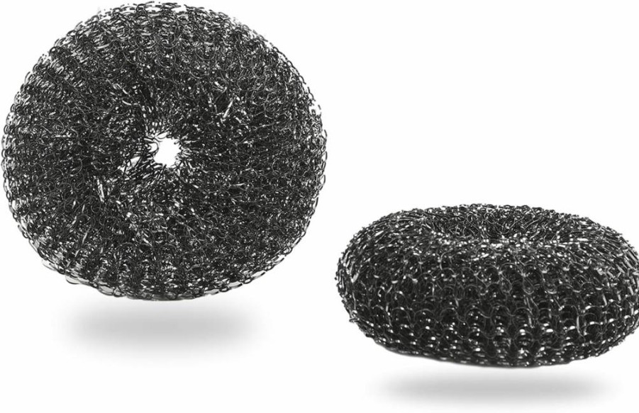 Esie Houzie Stainless Steel Grill Cleaning Pads - Heavy Duty Scrubber Brush Replacement Heads, 2 Pack for BBQ Grill Maintenance