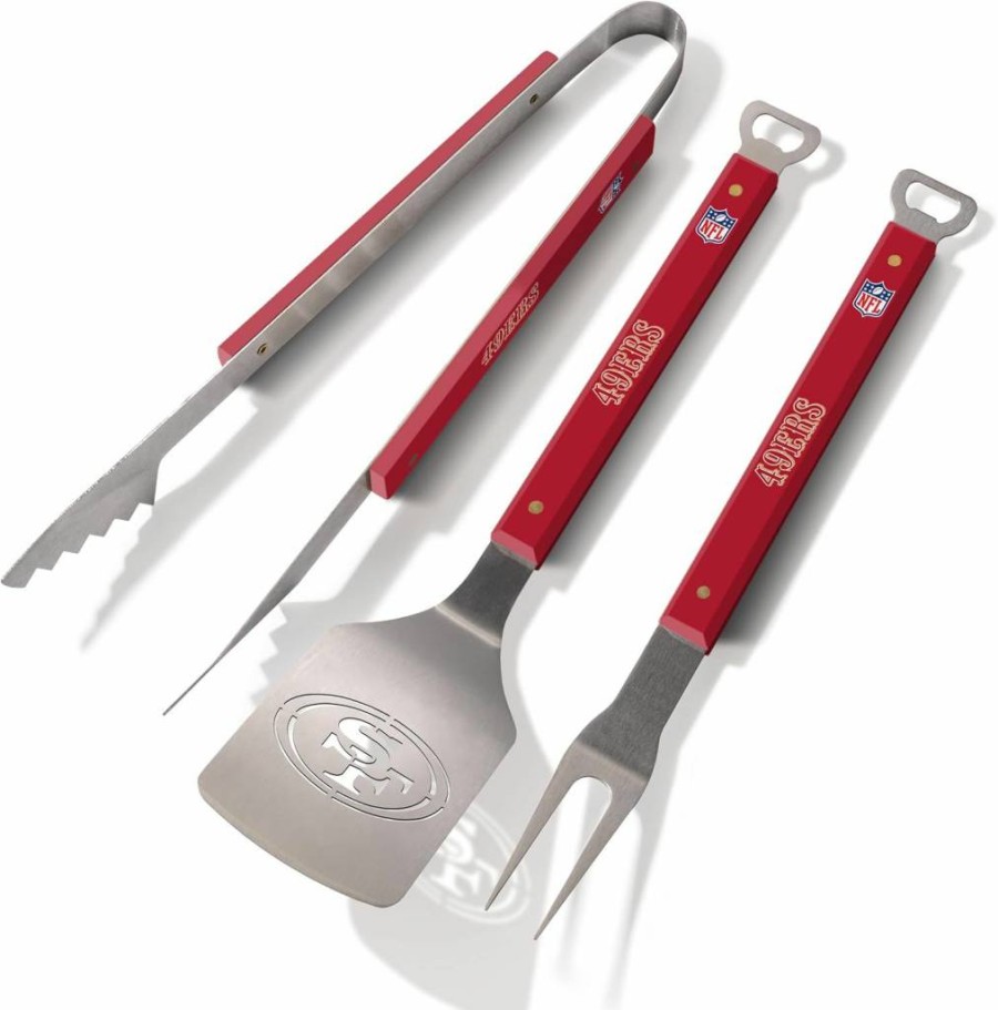 YouTheFan NFL Spirit Series 3-Piece BBQ Set - Team Grill Tools for Tailgating & Outdoor Cooking