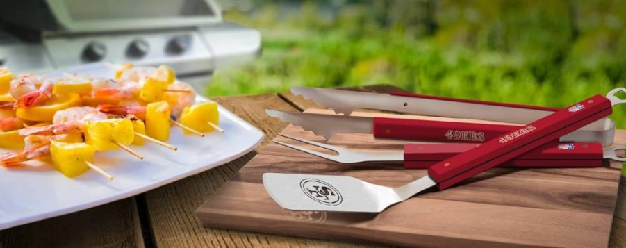 YouTheFan NFL Spirit Series 3-Piece BBQ Set - Team Grill Tools for Tailgating & Outdoor Cooking