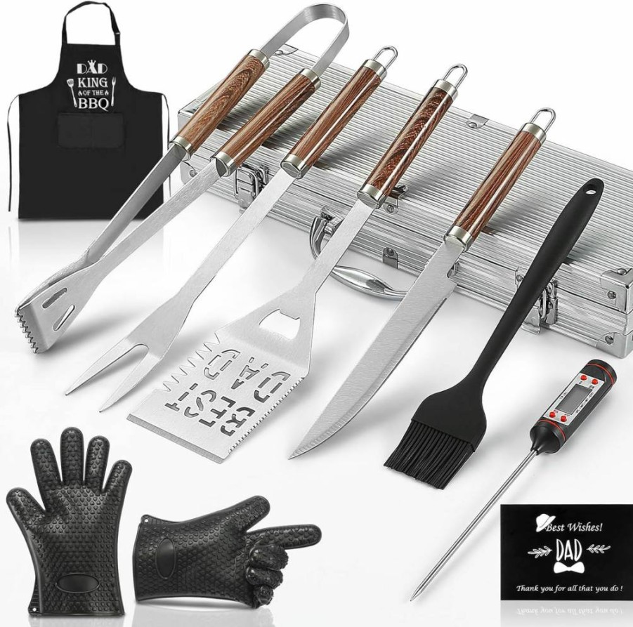 AIYNND Premium BBQ Tool Set - Unique Father's Day Gift for Dad from Daughter or Son, Cool Grilling Accessories for New Dads, First Time Fathers