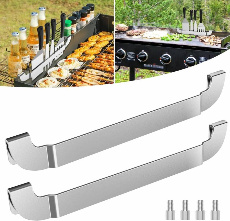 Tonhui 10 Inch Stainless Steel Griddle Spatula Holder - BBQ Tool Rack for Blackstone, Royal Gourmet & Flat Top Grills - Outdoor Picnic Accessories