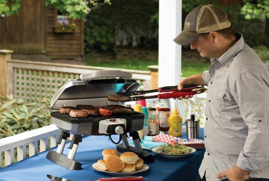Cuisinart CGS-134 3-Piece Grilling Tool Set with Heat-Resistant Grill Glove, Red, Stainless Steel BBQ Accessories