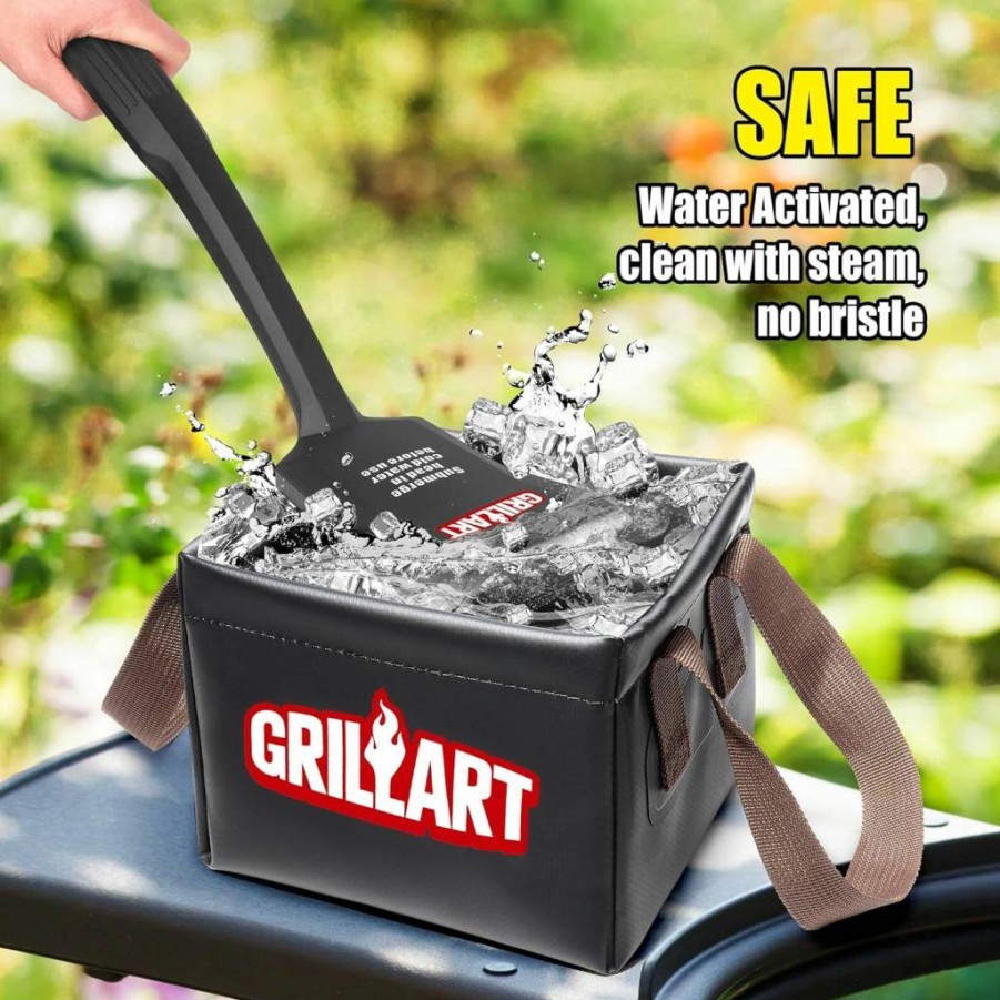GRILLART Steamwizards Grill Brush Replacement Pads - 2 Pack, Durable Bristle Cleaning Pads for BBQ Grills