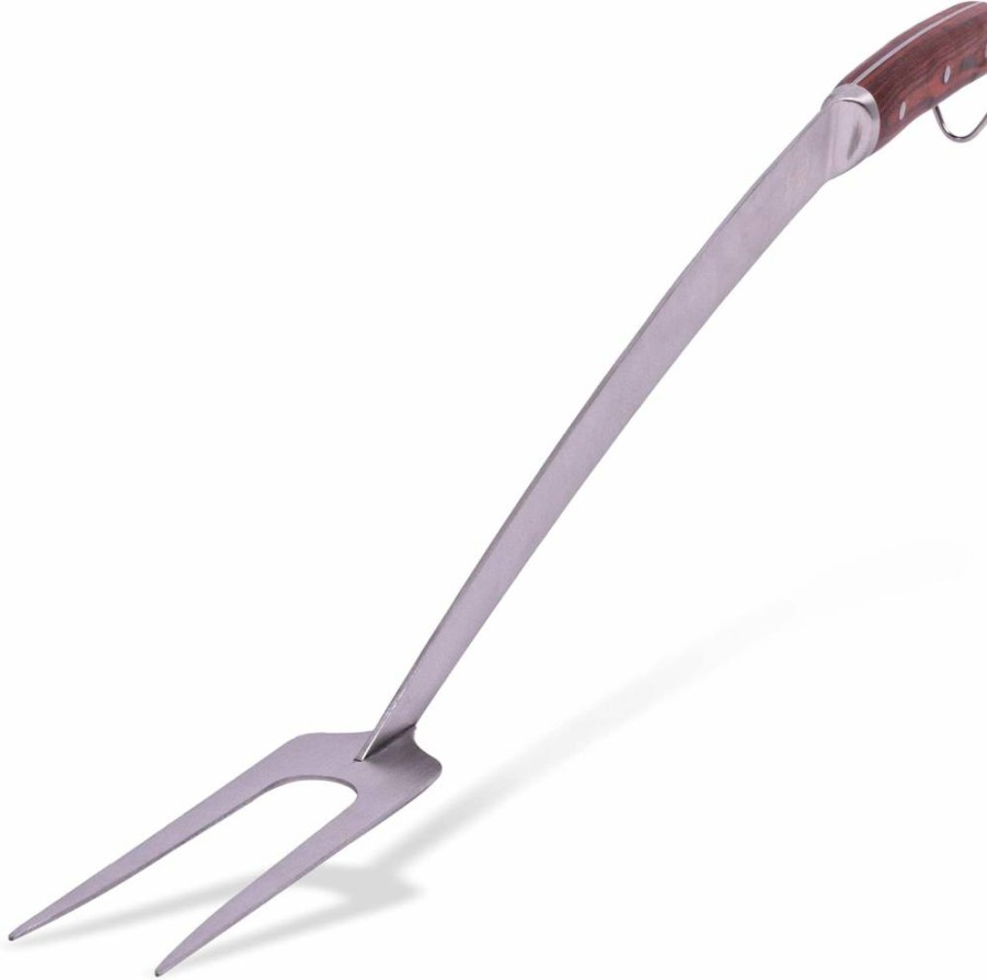 Grille Perfect 24-Inch Stainless Steel Grill Spatula with Hardwood Handle - Extra Long, Curved Neck for BBQ, Outdoor Kitchen & Fire Pit Cooking