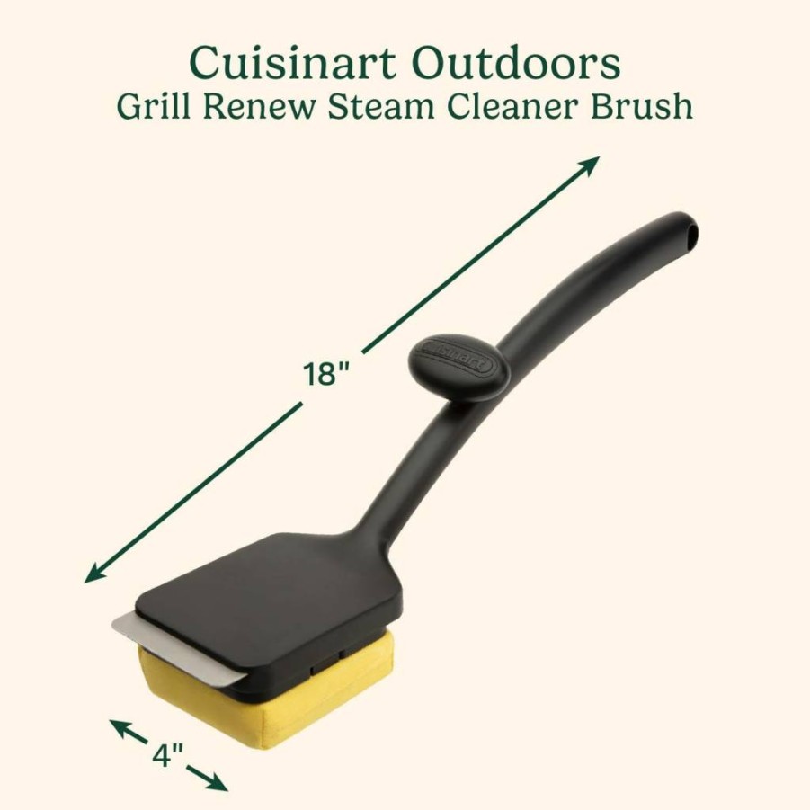 Cuisinart Grill Renew Steam Cleaner Brush - Bristle-Free BBQ Cleaning Tool for Cast Iron, Stainless Steel & Porcelain Grates - Safe Grill Brush Accessories