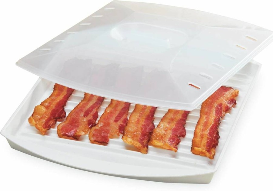Progressive International Microwavable Bacon Grill – White, 1-Piece, Quick & Easy Breakfast Prep