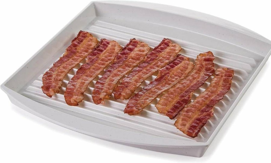 Progressive International Microwavable Bacon Grill – White, 1-Piece, Quick & Easy Breakfast Prep