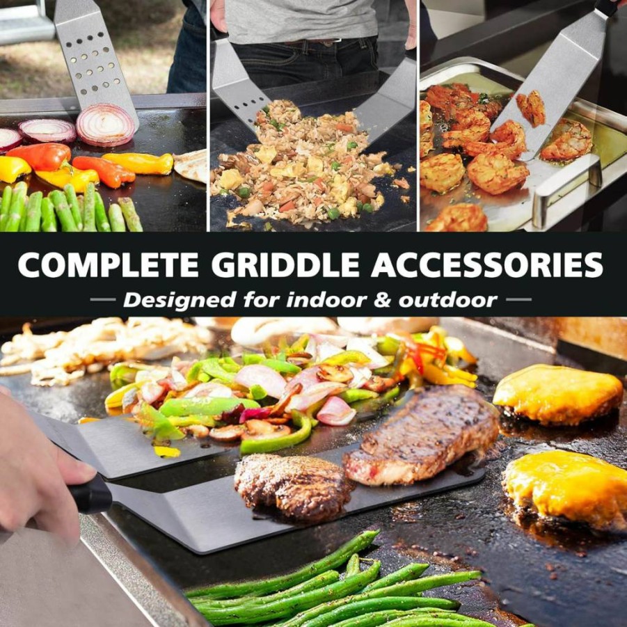 BEICHEN 14-Piece Stainless Steel Griddle Accessories Kit - Professional BBQ Grill Tools Set for Blackstone, Camp Chef, Outdoor Cooking, Camping - Spatula Set for Men & Women